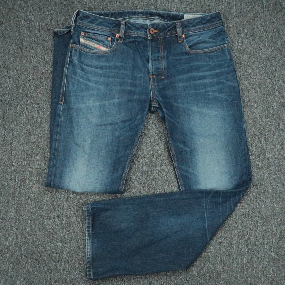 Diesel Jeans Mens 33x32 Blue Zatiny Bootcut Button Fly 5 Pocket Medium Wash